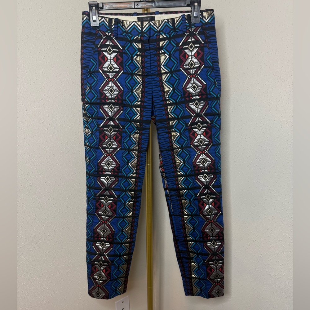J Crew Maddie Jacquard geometric print pants - Picture 1 of 5